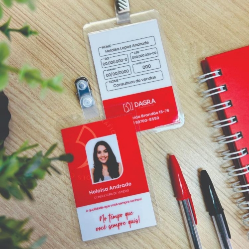 Crachá Plastificado - Frente e Verso